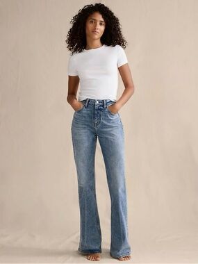 Banana Republic Factory Light Wash Flare Jeans High Rise Bootcut Jeans Size 10